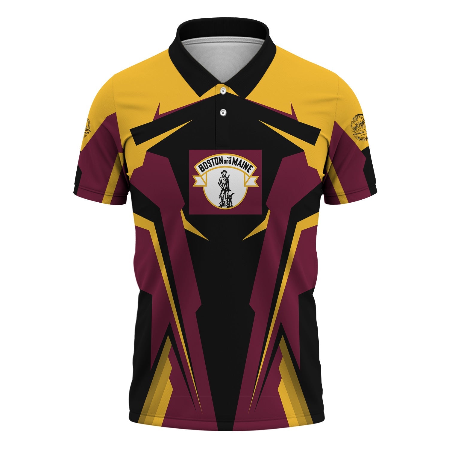 Railspirit Personalized Boston and Maine Railroad Polo Shirt Strong Line Style Train Unisex Shirt All Over Print