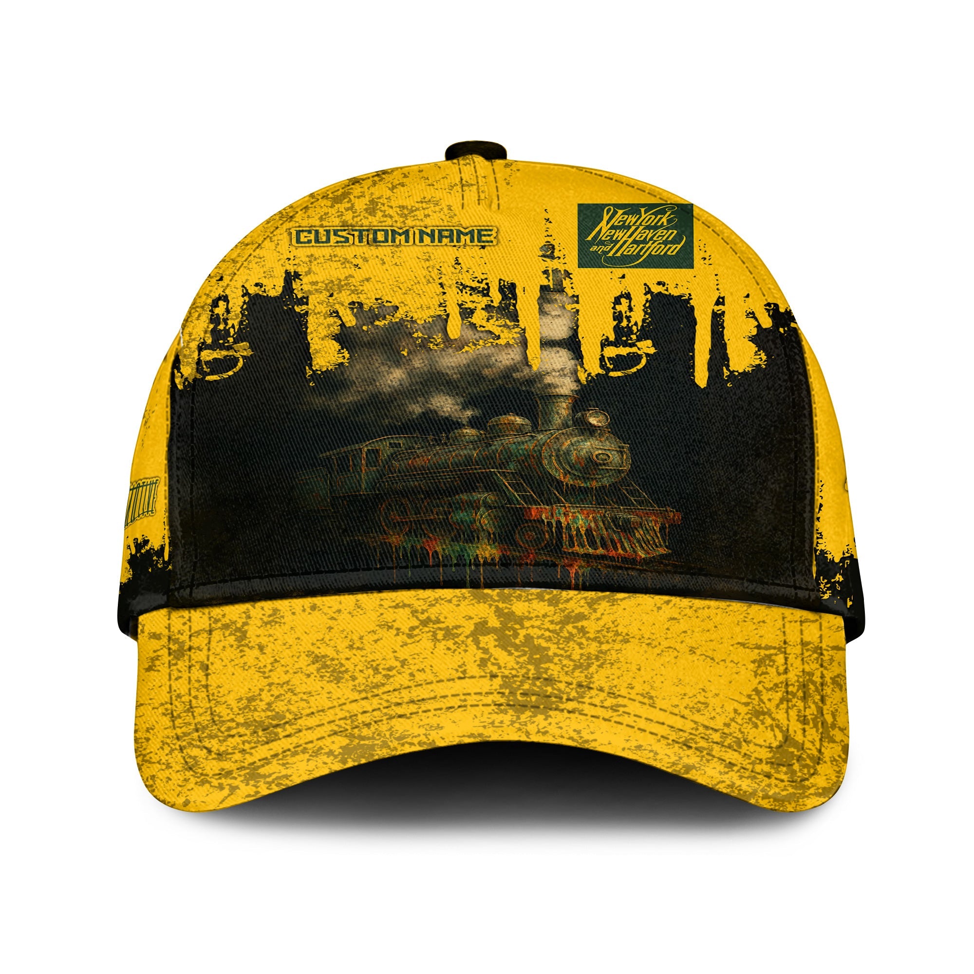 Railspirit Personalized New York, New Haven and Hartford Railroad Classic Cap Vintage Train Art Style New Haven Railroad Cap For Locomotive Fans
