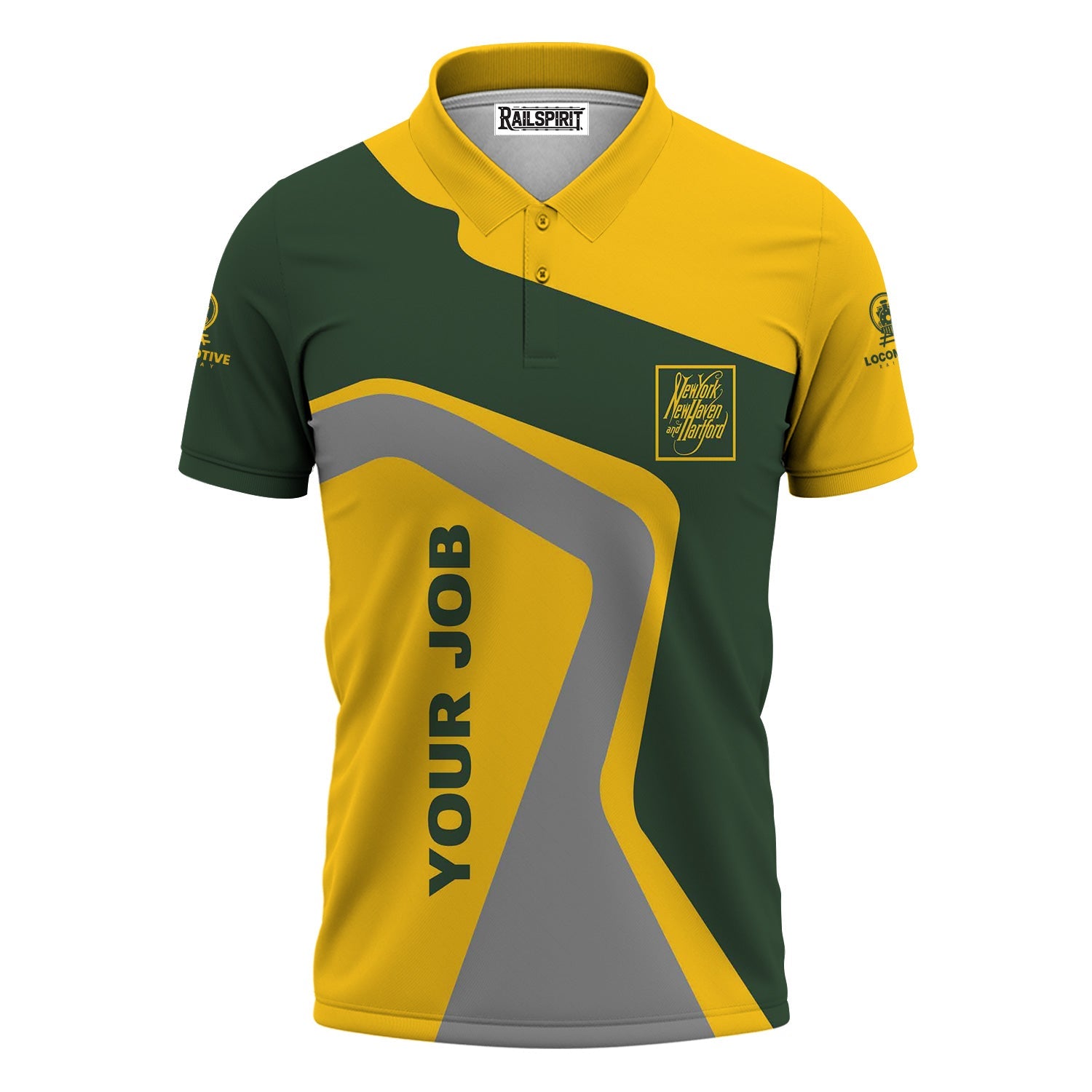 Railspirit Personalized New York, New Haven and Hartford Railroad Polo Shirt Unique Design with Custom Job Position New Haven Railroad Train Shirt