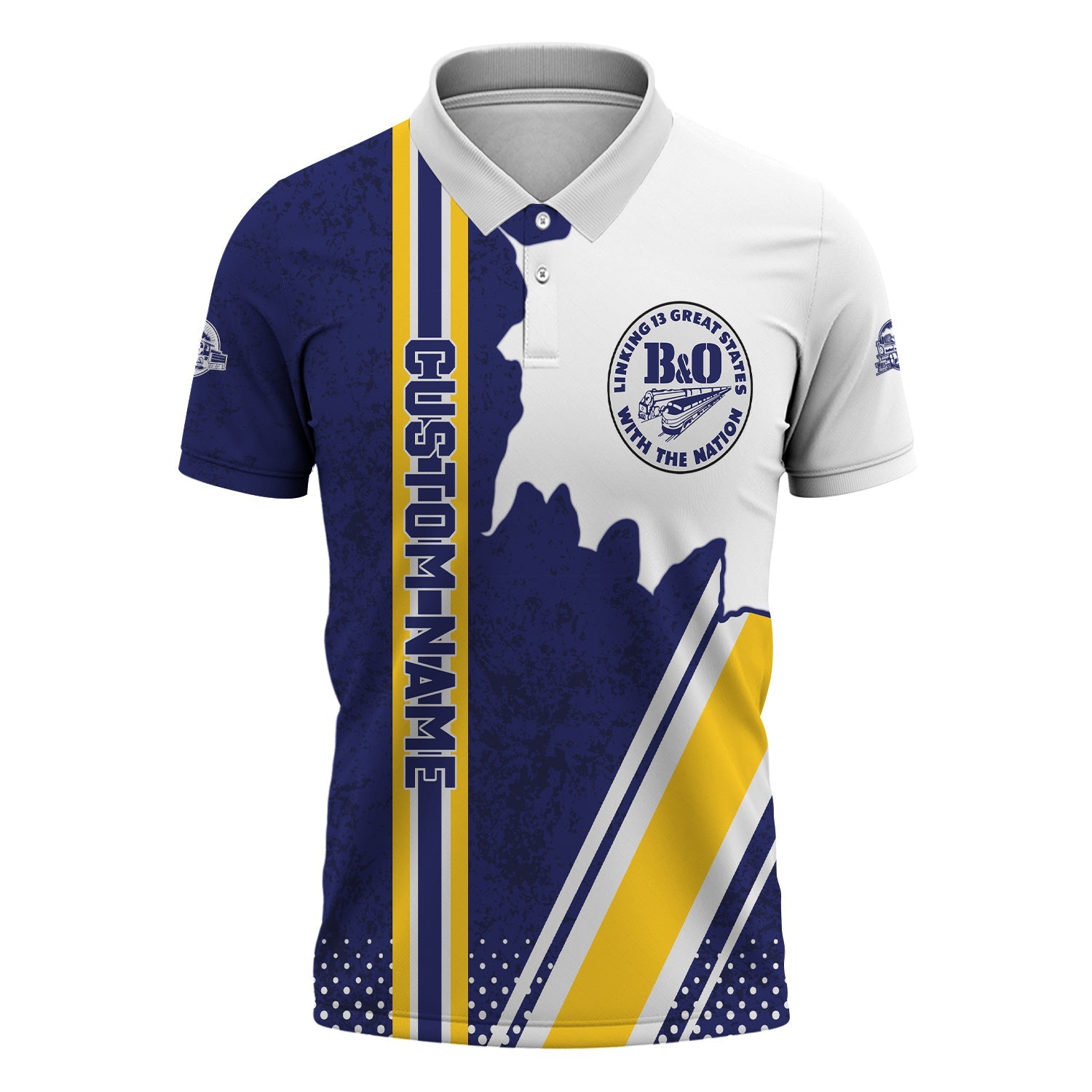 Railspirit Personalized B&O Great States Railroad Polo Shirt All Over Printed Unisex Shirt