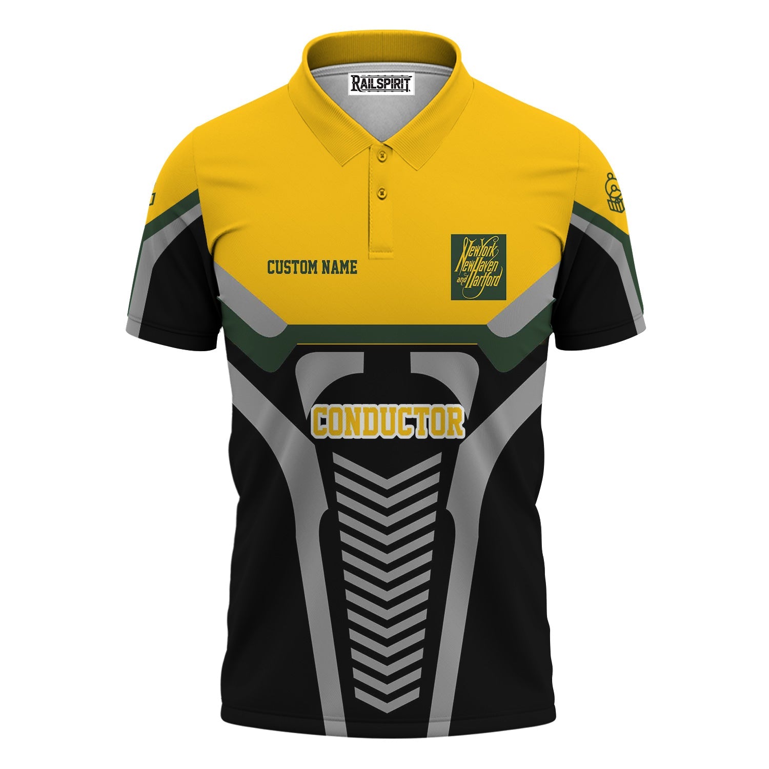Railspirit Personalized New York, New Haven and Hartford Railroad Polo Shirt Track-Inspired with Custom Job Position New Haven Railroad Train Shirt