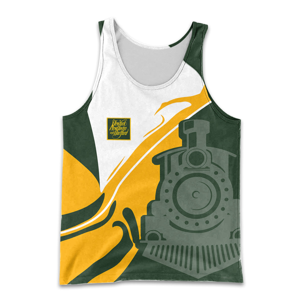 Railspirit Personalized New York, New Haven and Hartford Railroad Men Tank Top Flame-Inspired Style New Haven Railroad Shirt