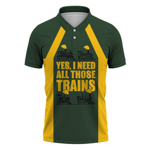 Railspirit Custom Name New York, New Haven and Hartford Railroad Polo Shirt Yes I Need All Those Train New Haven Railroad Printed Shirt
