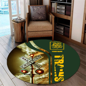 Railspirit Personalized New York, New Haven and Hartford Railroad Round Mat Railroad Crossing Sign New Haven Railroad Mat All Over Print