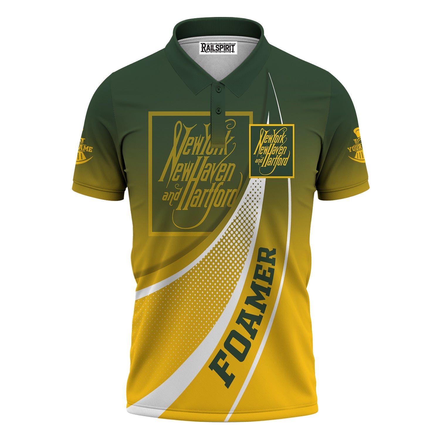 Railspirit Personalized New York, New Haven and Hartford Railroad Polo Shirt Railway-Themed Style New Haven Railroad Shirt Gift Idea For Trainspotter