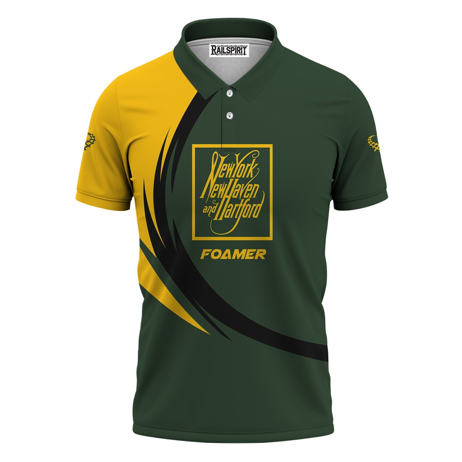 Railspirit Personalized New York, New Haven and Hartford Railroad Polo Shirt Unique Graphic Style New Haven Railroad Shirt For Train Enthusiasts