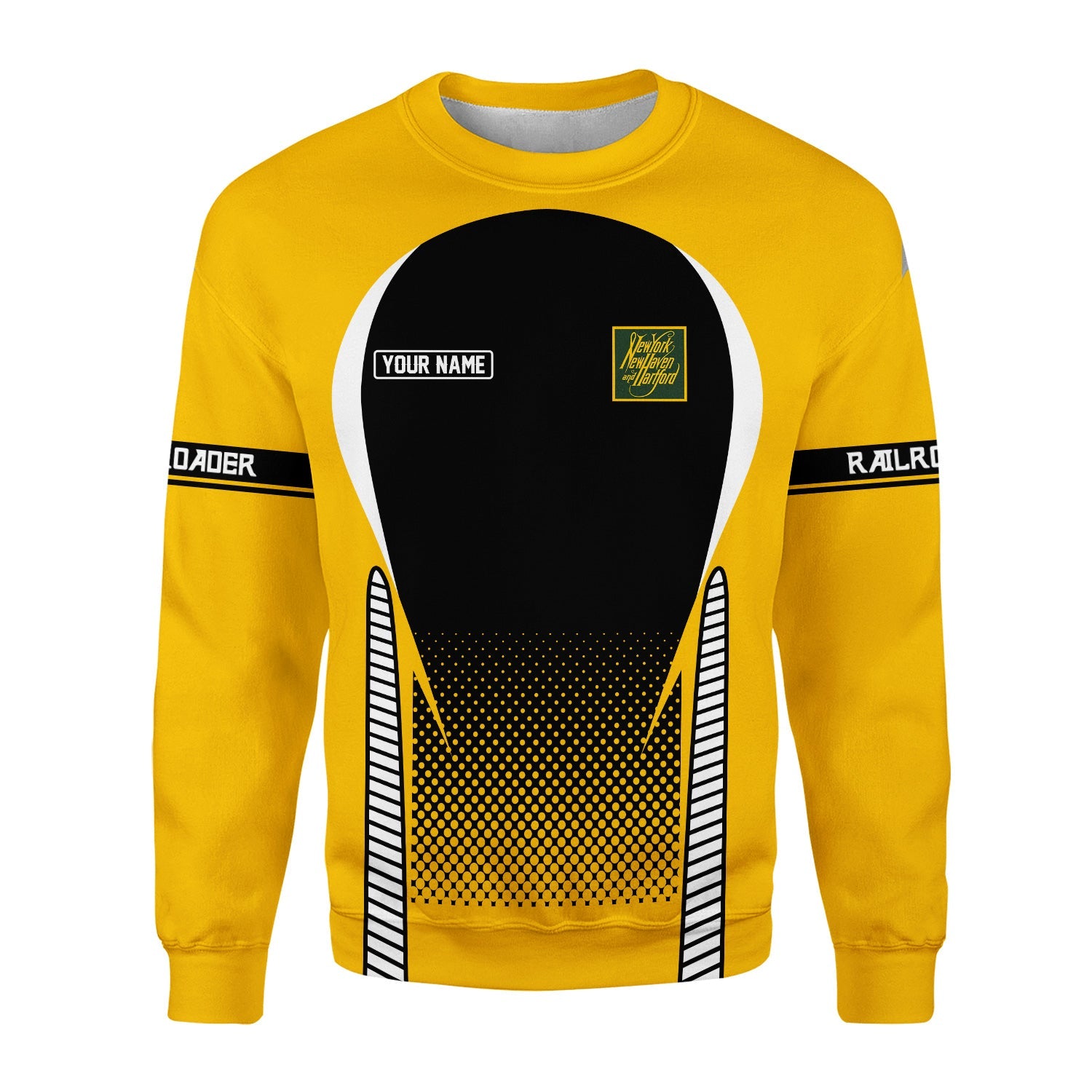 Railspirit Personalized New York, New Haven and Hartford Railroad Sweatshirt Stress Is Caused By Not Having Enough Trains New Haven Railroad Shirt All Over Print Shirt