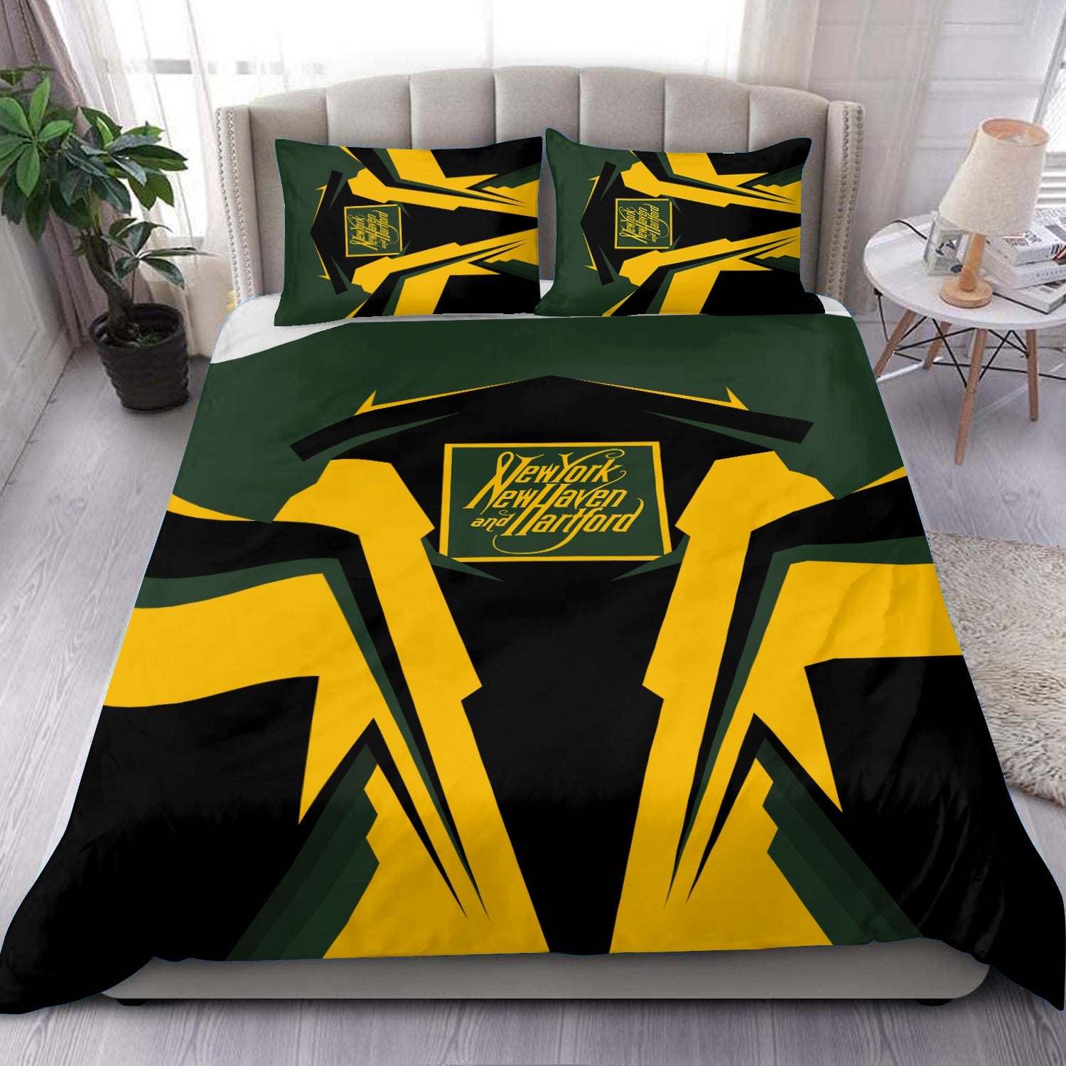 Railspirit New York, New Haven and Hartford Railroad Bedding Set Strong Line Style New Haven Railroad Bedding Set All Over Print
