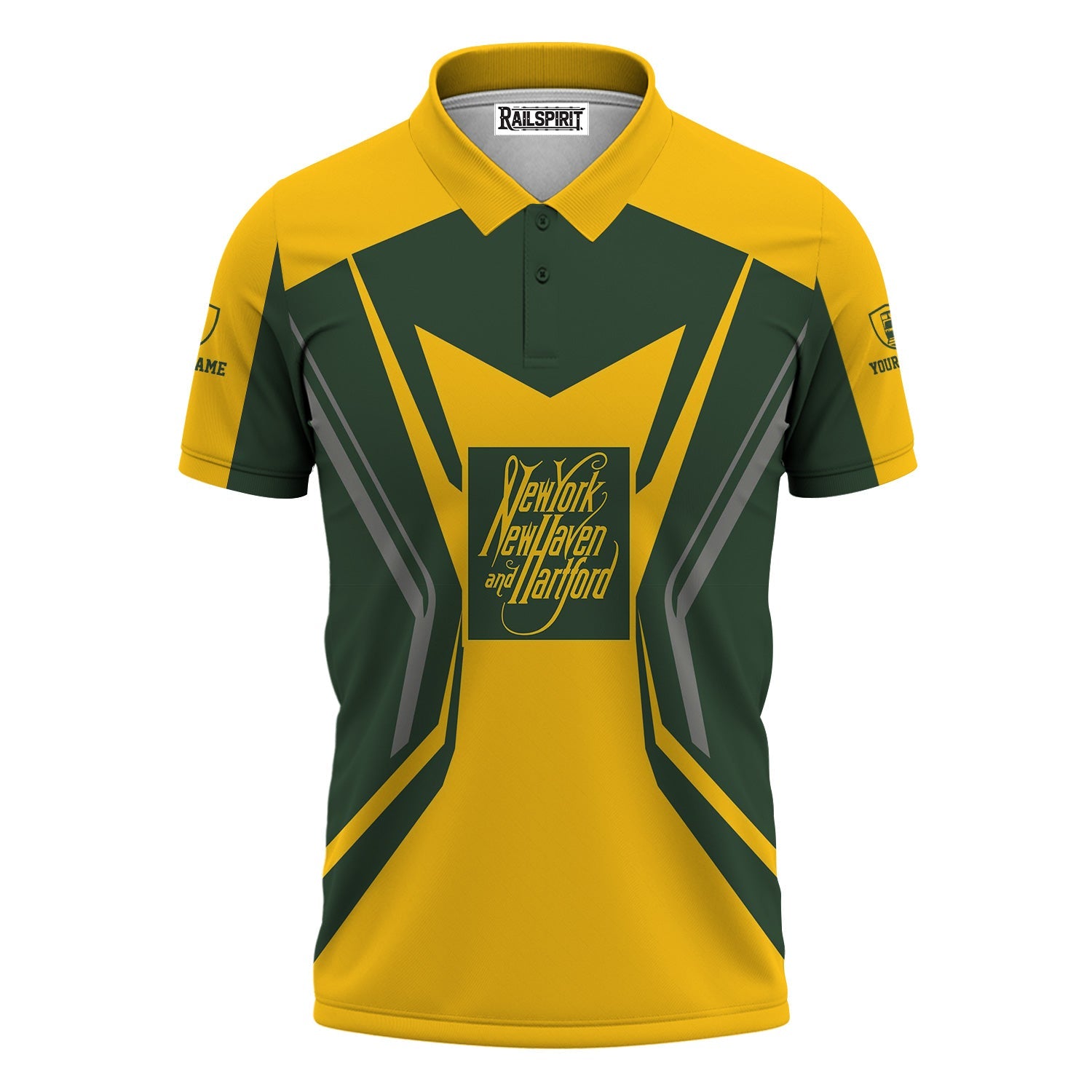 Railspirit Personalized New York, New Haven and Hartford Railroad Polo Shirt Unique Style with Custom Job New Haven Railroad Train Shirt