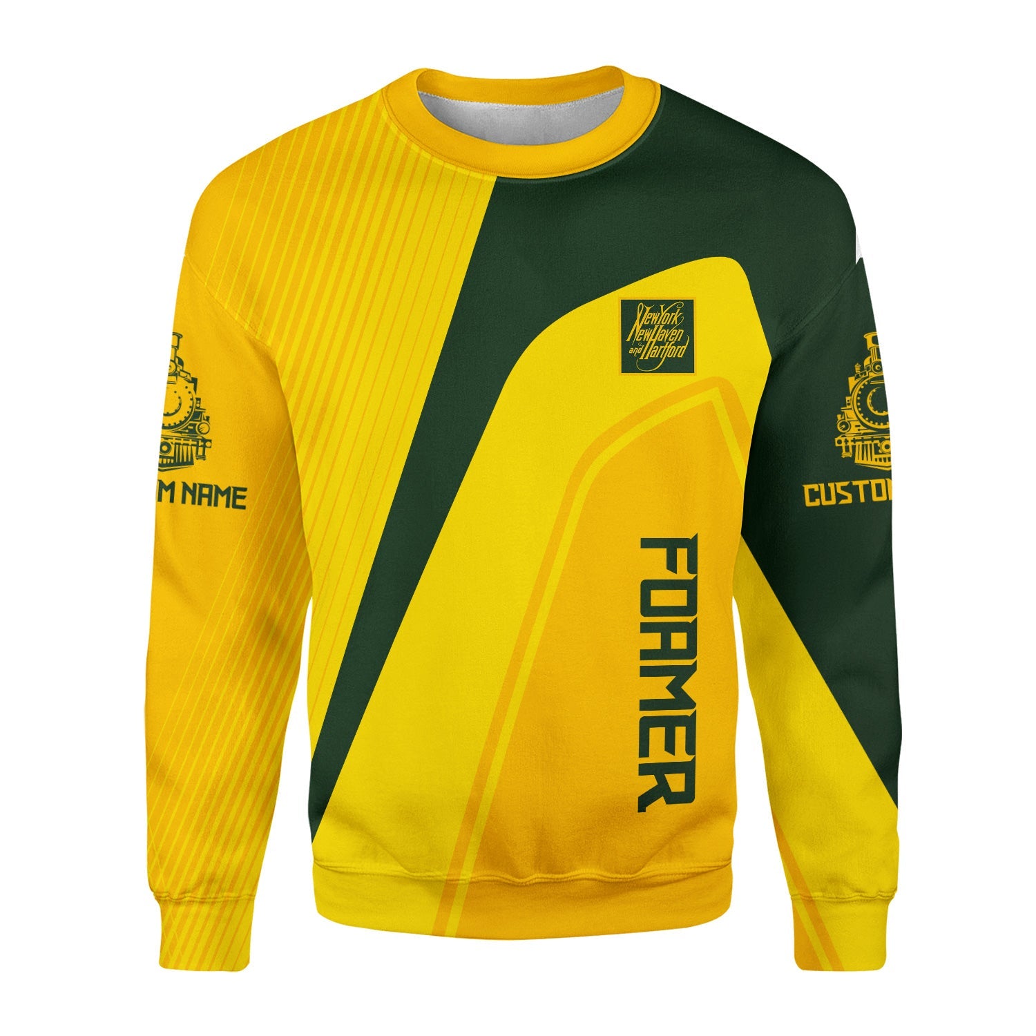 Railspirit Personalized New York, New Haven and Hartford Railroad Sweatshirt Vibrant Striking Style New Haven Railroad Shirt For Rail Enthusiasts