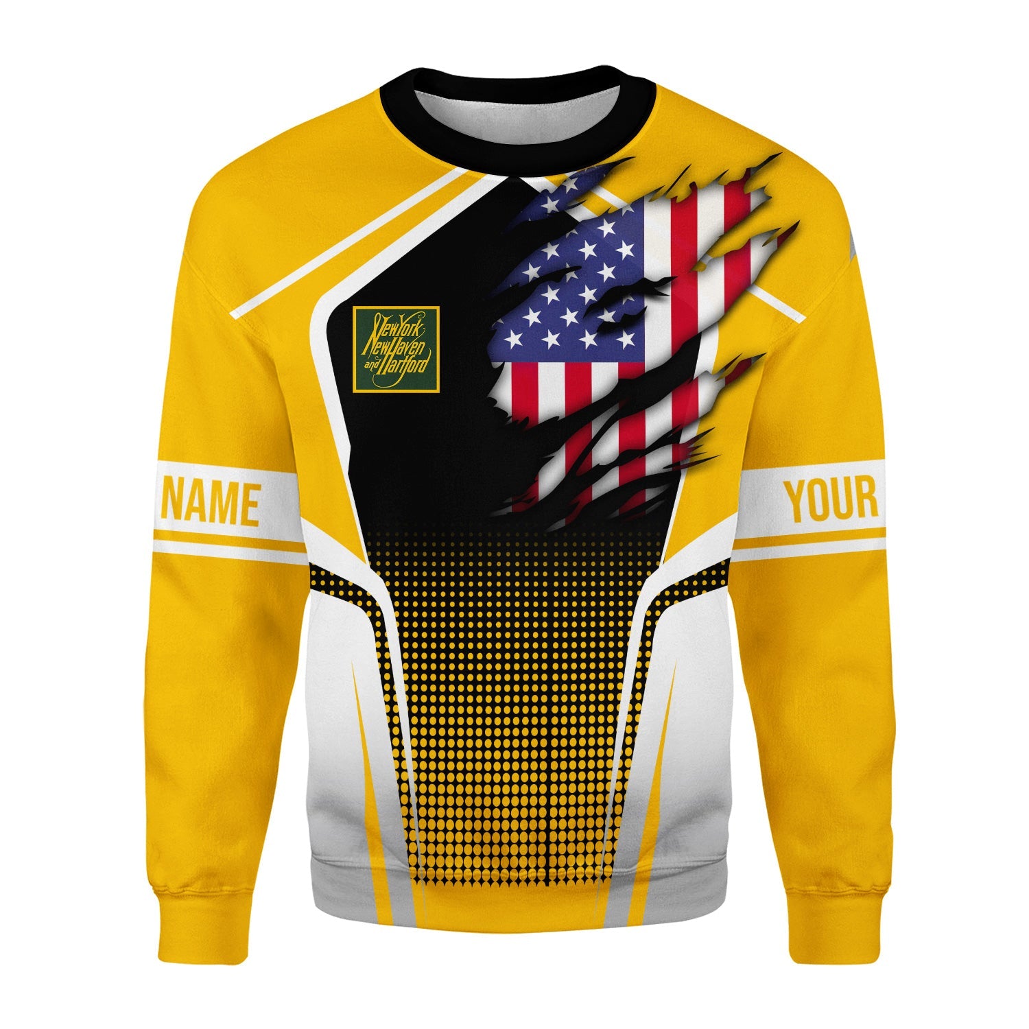 Railspirit Personalized New York, New Haven and Hartford Railroad Sweatshirt American Eagle Vintage Train New Haven Railroad Shirt