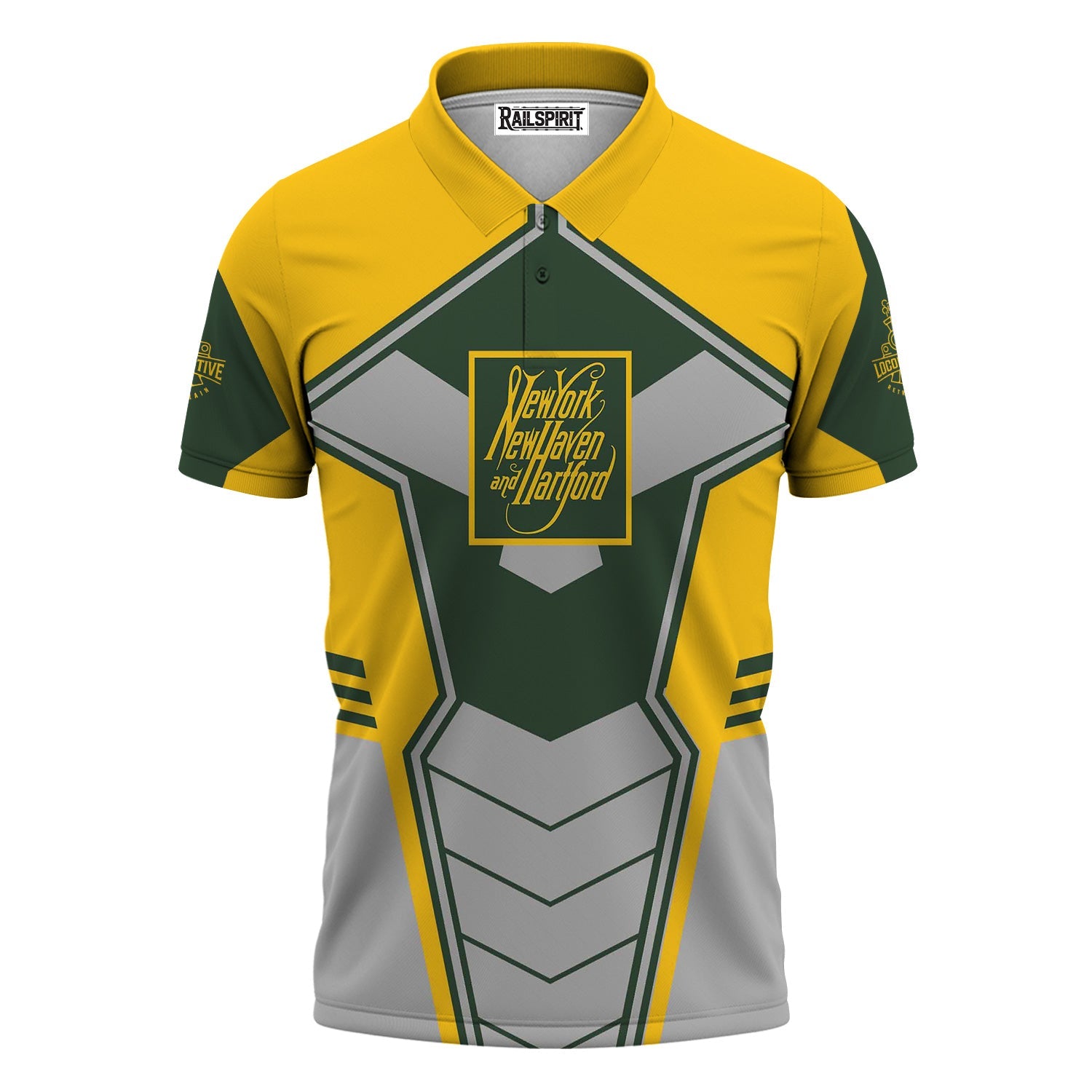 Railspirit Personalized New York, New Haven and Hartford Railroad Polo Shirt Engine-Inspired Style New Haven Railroad Train Shirt