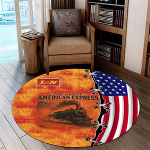Railspirit Louisville and Nashville Railroad Round Mat Retro American Express Train With USA Flag L&N Round Mat
