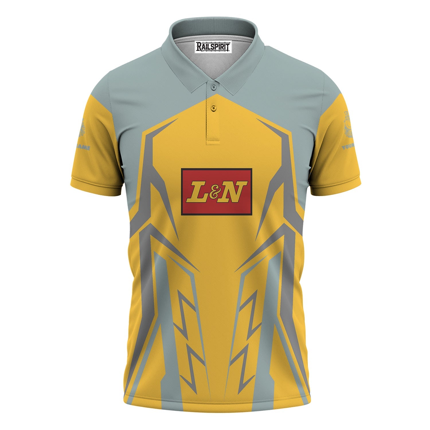Railspirit Personalized Louisville and Nashville Railroad Polo Shirt Futuristic Design with Custom Job L&N Train Shirt