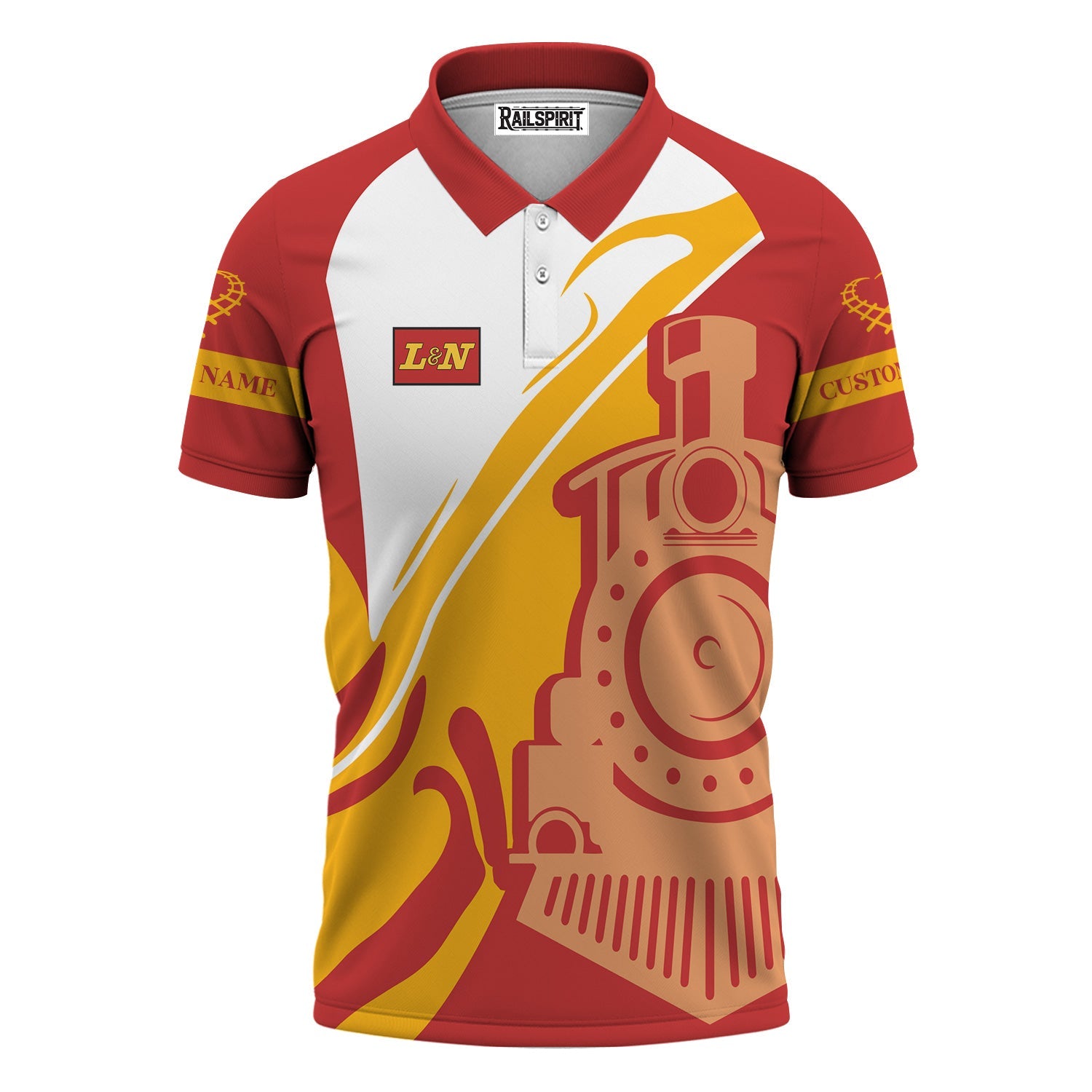 Railspirit Personalized Louisville and Nashville Railroad Polo Shirt Flame-Inspired Style L&N Shirt Gift Idea For Train Lovers