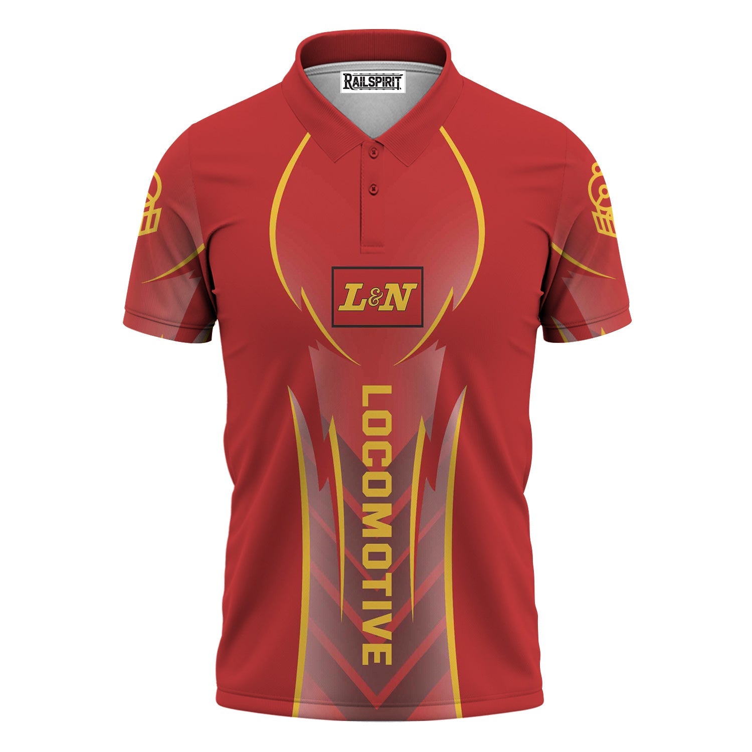 Railspirit Personalized Louisville and Nashville Railroad Polo Shirt Striking Line Style L&N Train Shirt For Locomotive Lovers