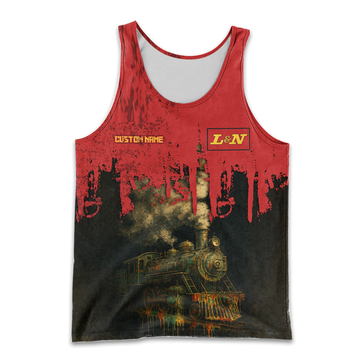 Railspirit Personalized Louisville and Nashville Railroad Men Tank Top Vintage Train Art Style L&N Shirt For Locomotive Fans
