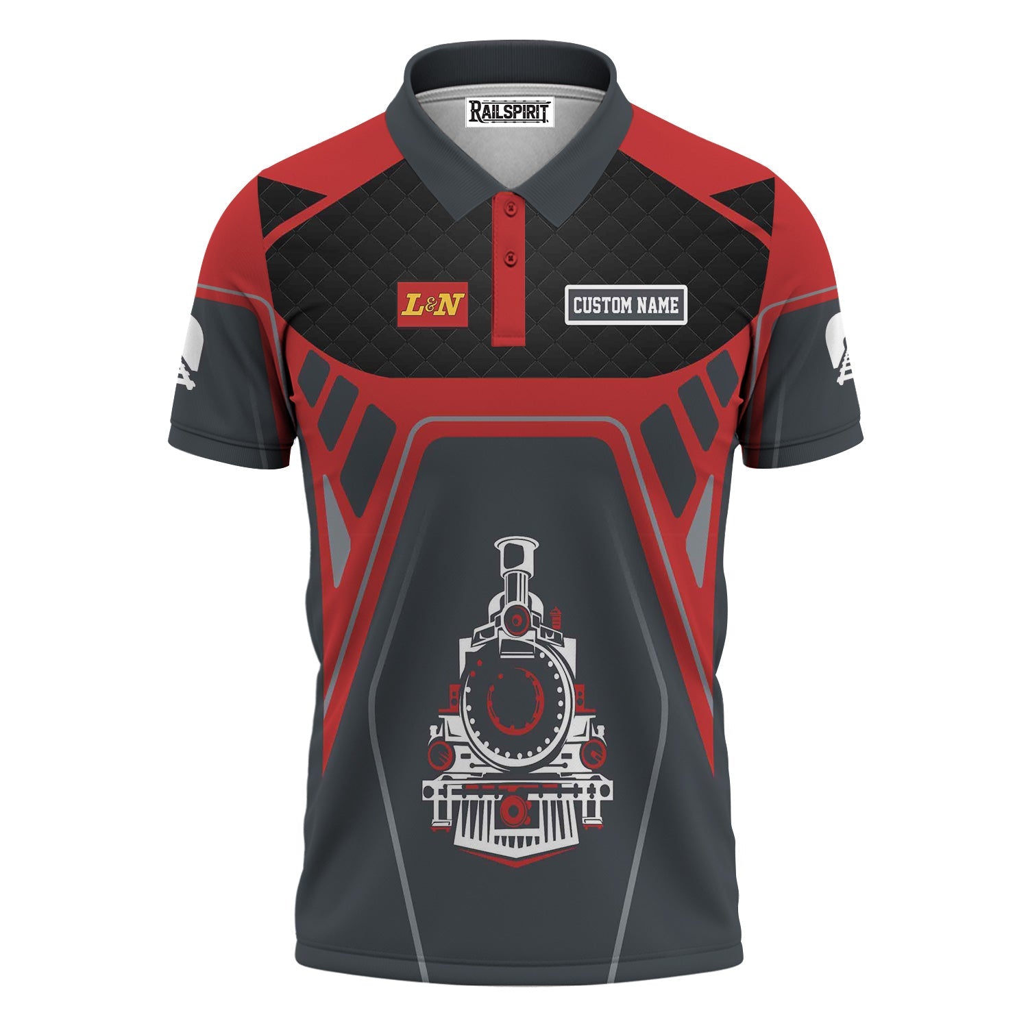 Railspirit Personalized Louisville and Nashville Railroad Polo Shirt Steam Locomotive Engine Graphic L&N Train Shirt All Over Print