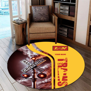 Railspirit Personalized Louisville and Nashville Railroad Round Mat Railroad Crossing Sign L&N Mat All Over Print