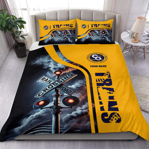 Railspirit Personalized Chesapeake and Ohio Railway Bedding Set Railroad Crossing Sign C&O Bedding Set All Over Print
