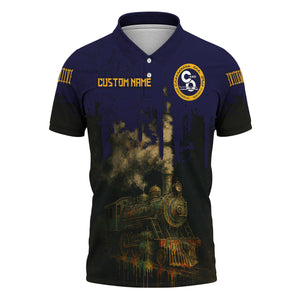 Railspirit Personalized Chesapeake and Ohio Railway Polo Shirt Vintage Train Art Style C&O Shirt For Locomotive Fans