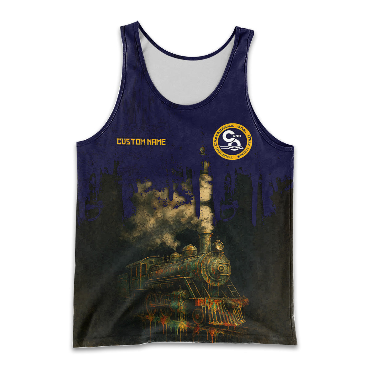 Railspirit Personalized Chesapeake and Ohio Railway Men Tank Top Vintage Train Art Style C&O Shirt For Locomotive Fans