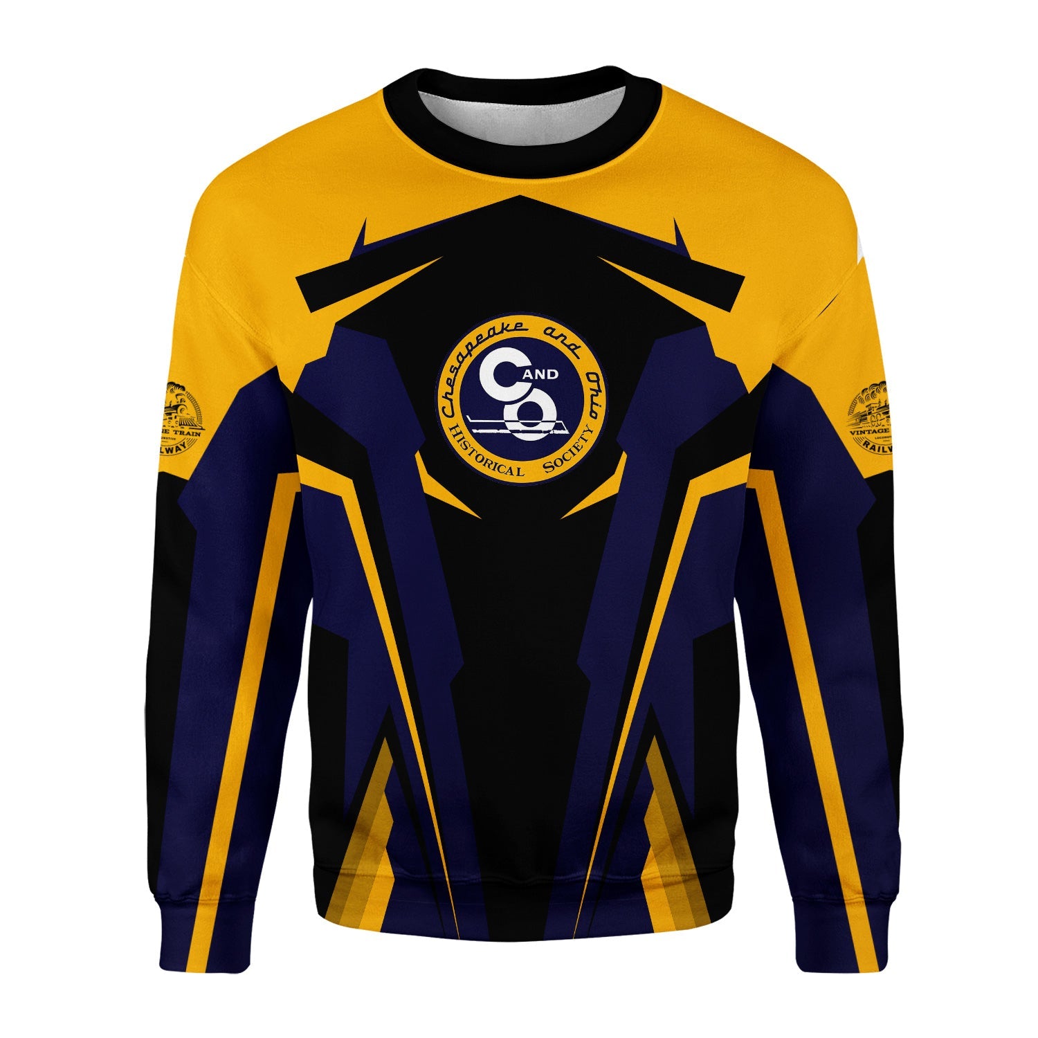 Railspirit Personalized Chesapeake and Ohio Railway Sweatshirt C&O Strong Line Style Train Unisex Shirt All Over Print