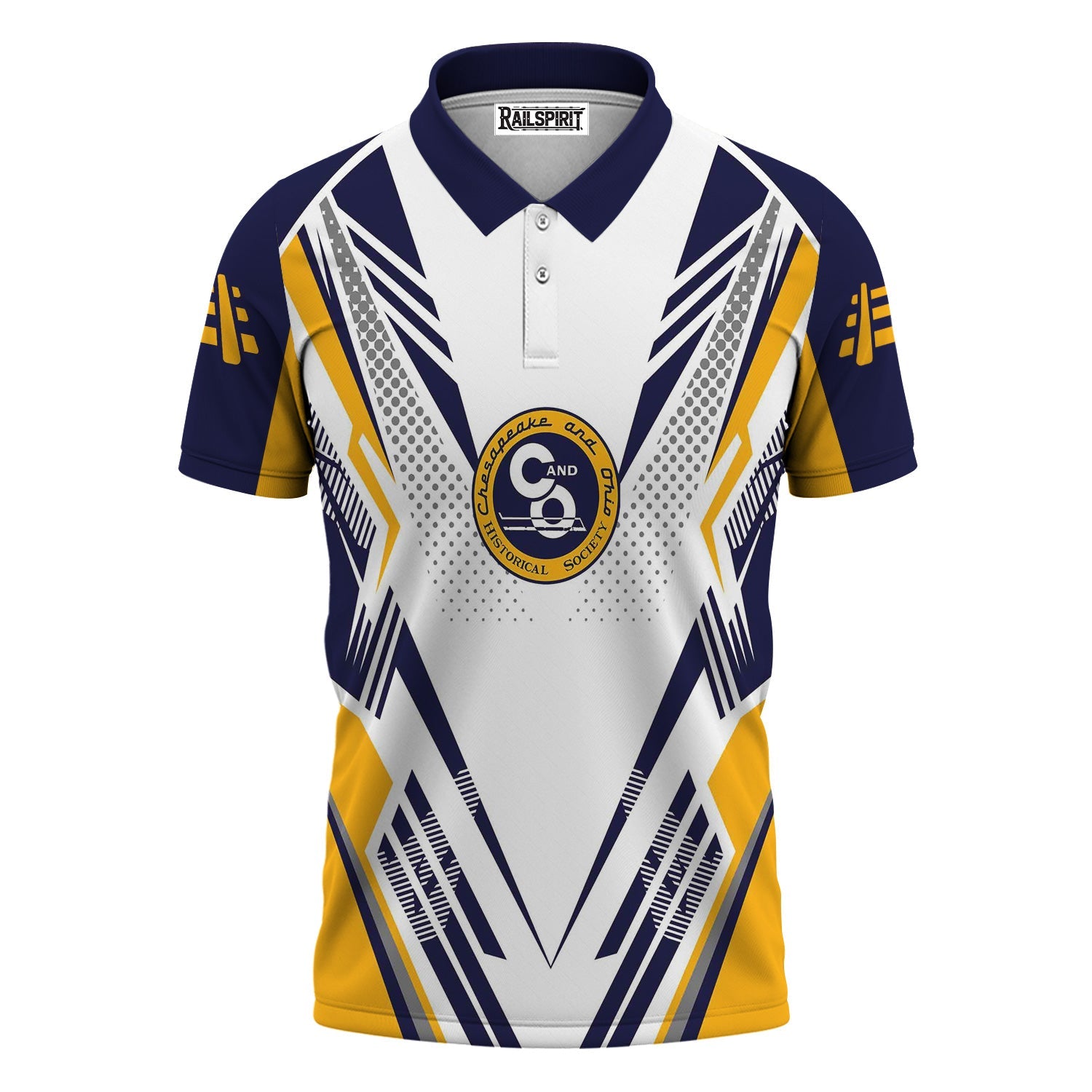 Railspirit Personalized Chesapeake and Ohio Railway Polo Shirt Railroad Tribute Design C&O Train Shirt for Train Lovers