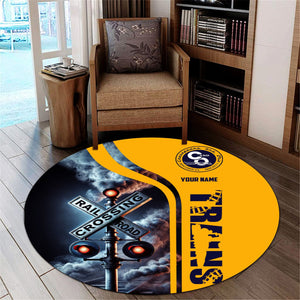 Railspirit Personalized Chesapeake and Ohio Railway Round Mat Railroad Crossing Sign C&O Mat All Over Print