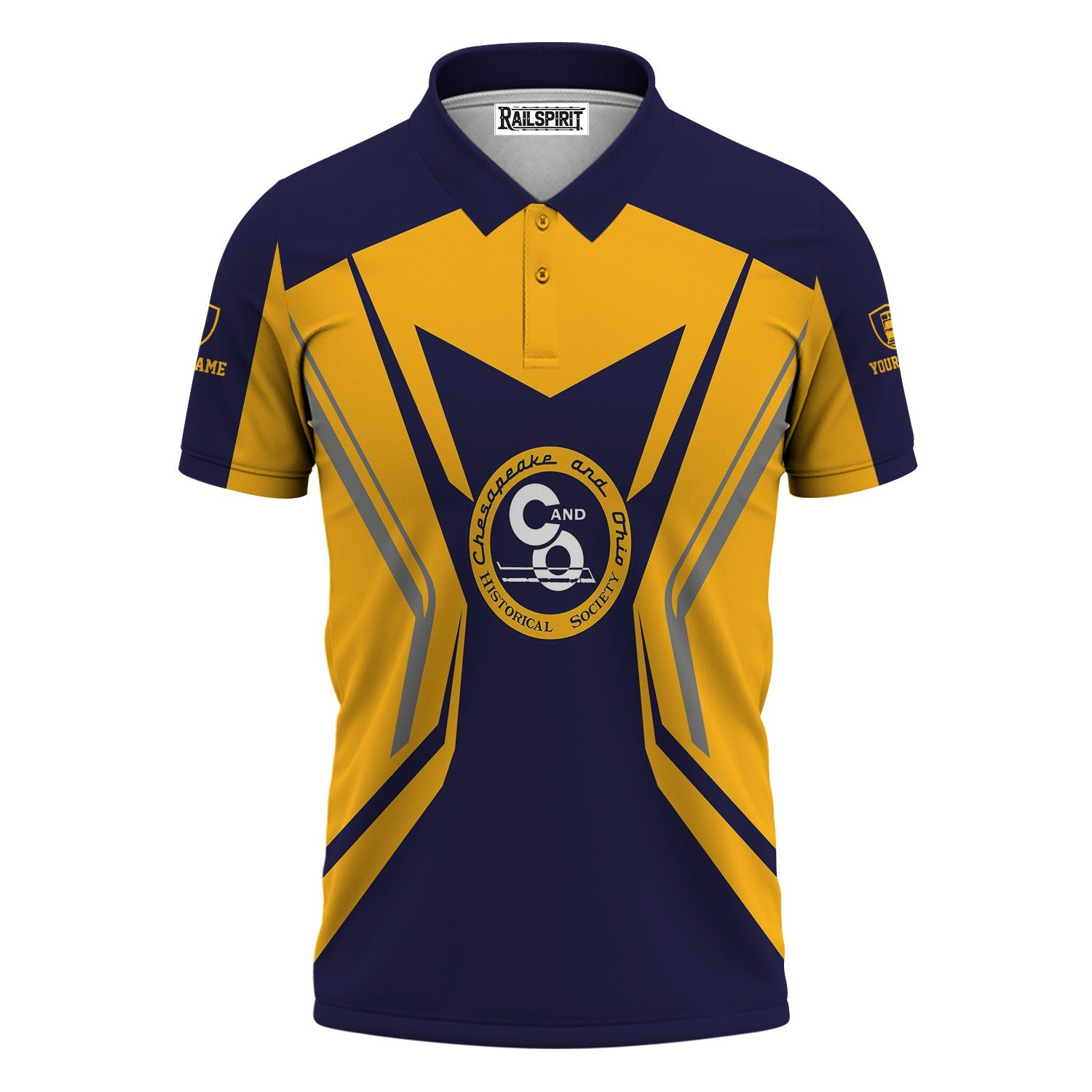 Railspirit Personalized Chesapeake and Ohio Railway Polo Shirt Unique Style with Custom Job C&O Train Shirt