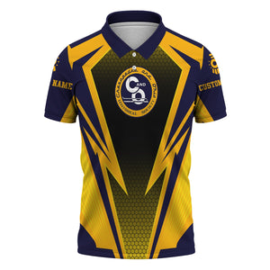 Railspirit Personalized Chesapeake and Ohio Railway Polo Shirt Lightning Graphic Style C&O Shirt Gift Idea For Train Lover