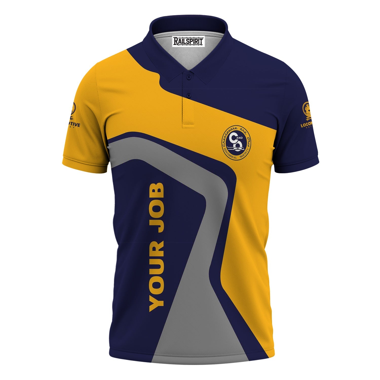 Railspirit Personalized Chesapeake and Ohio Railway Polo Shirt Unique Design with Custom Job Position C&O Train Shirt