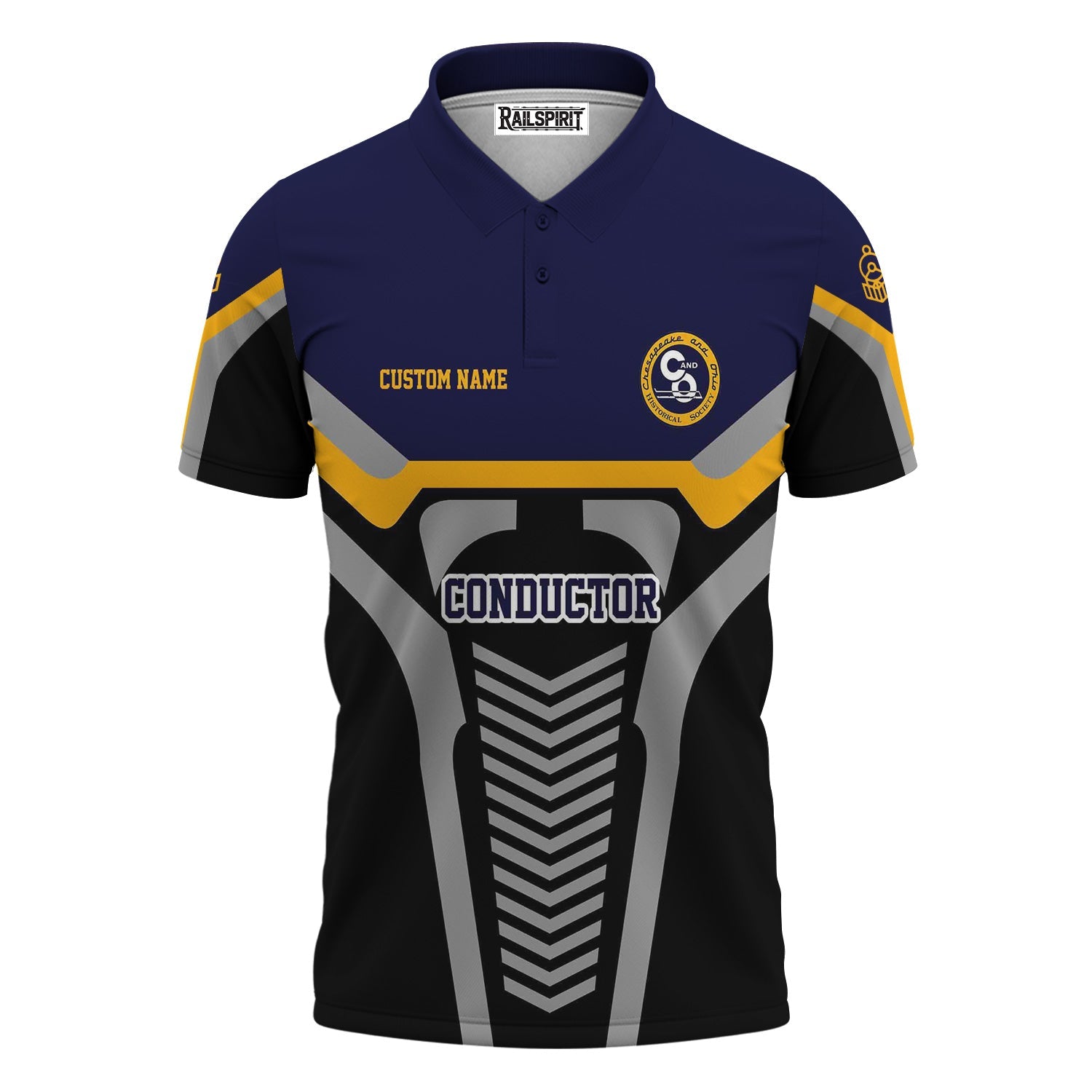 Railspirit Personalized Chesapeake and Ohio Railway Polo Shirt Track-Inspired with Custom Job Position C&O Train Shirt