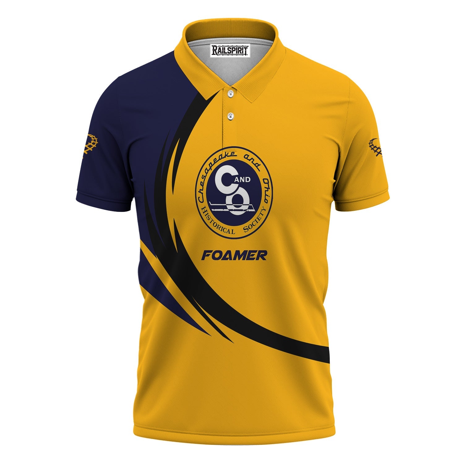 Railspirit Personalized Chesapeake and Ohio Railway Polo Shirt Unique Graphic Style C&O Shirt For Train Enthusiasts