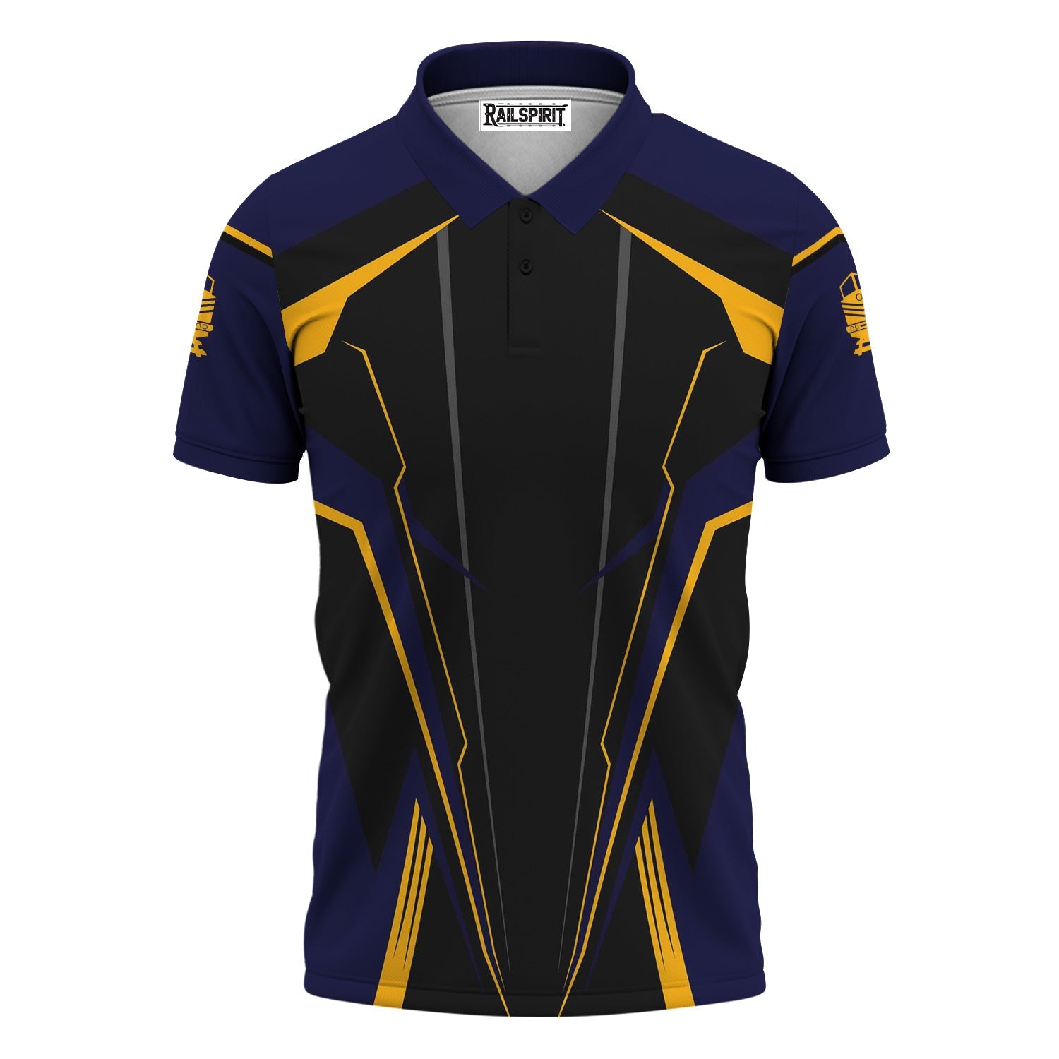 Railspirit Personalized Chesapeake and Ohio Railway Polo Shirt Lightning-Edge Design C&O Train Shirt For Railroad Lovers