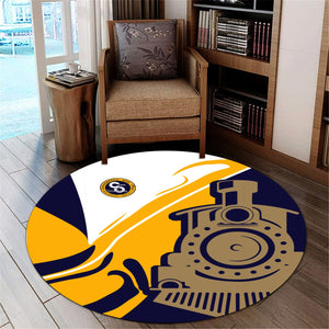 Railspirit Chesapeake and Ohio Railway Round Mat Flame-Inspired Style C&O Mat Gift Idea For Train Lovers