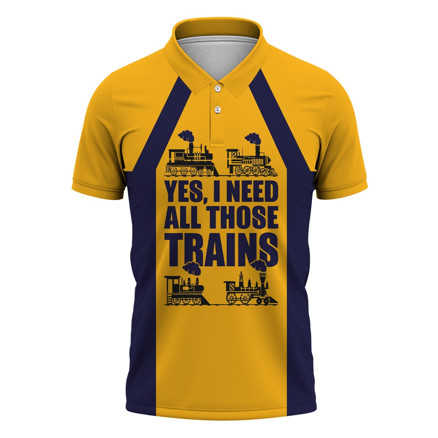 Railspirit Custom Name Chesapeake and Ohio Railway Polo Shirt Yes I Need All Those Train C&O Printed Shirt