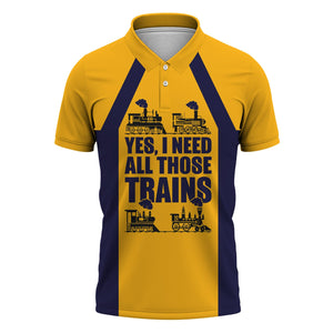 Railspirit Custom Name Chesapeake and Ohio Railway Polo Shirt Yes I Need All Those Train C&O Printed Shirt
