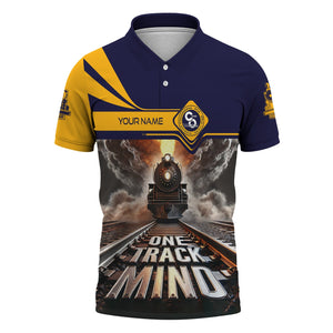 Railspirit Personalized Chesapeake and Ohio Railway Polo Shirt One Track Mind C&O Train Printed Shirt