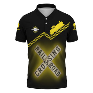 Railspirit Personalized Clinchfield Railroad Polo Shirt Railroad Crossing Printed Train Track Shirt