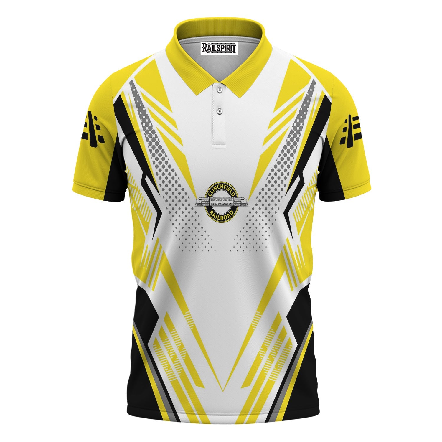 Railspirit Personalized Clinchfield Railroad Polo Shirt Railroad Tribute Design Train Shirt for Train Lovers