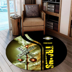 Railspirit Personalized Clinchfield Railroad Round Mat Railroad Crossing Sign Mat All Over Print
