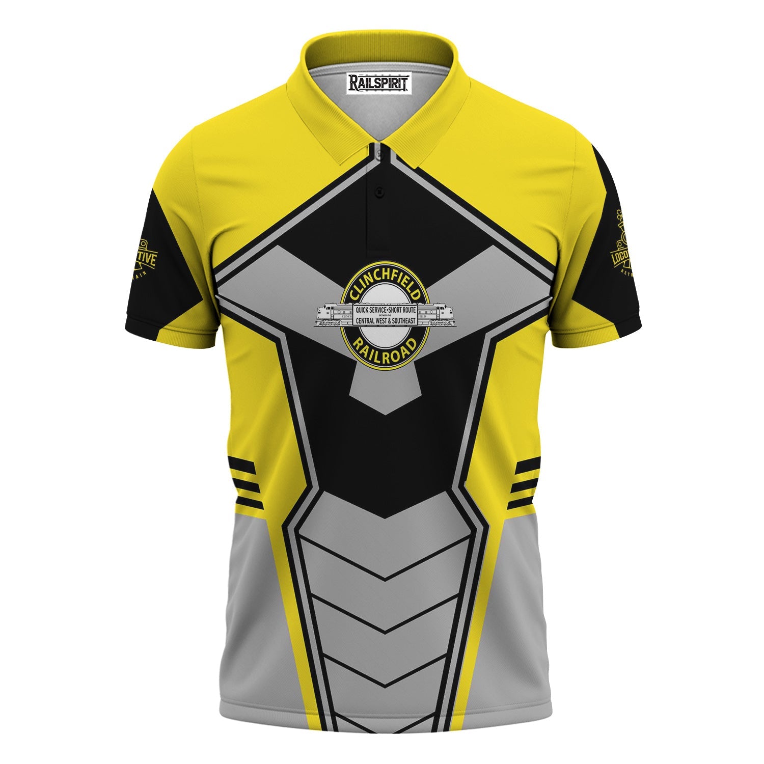 Railspirit Personalized Clinchfield Railroad Polo Shirt Engine-Inspired Style Train Shirt for Railroad Fanatic