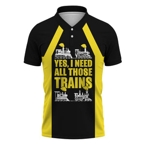 Railspirit Custom Name Clinchfield Railroad Polo Shirt Yes I Need All Those Train Printed Shirt