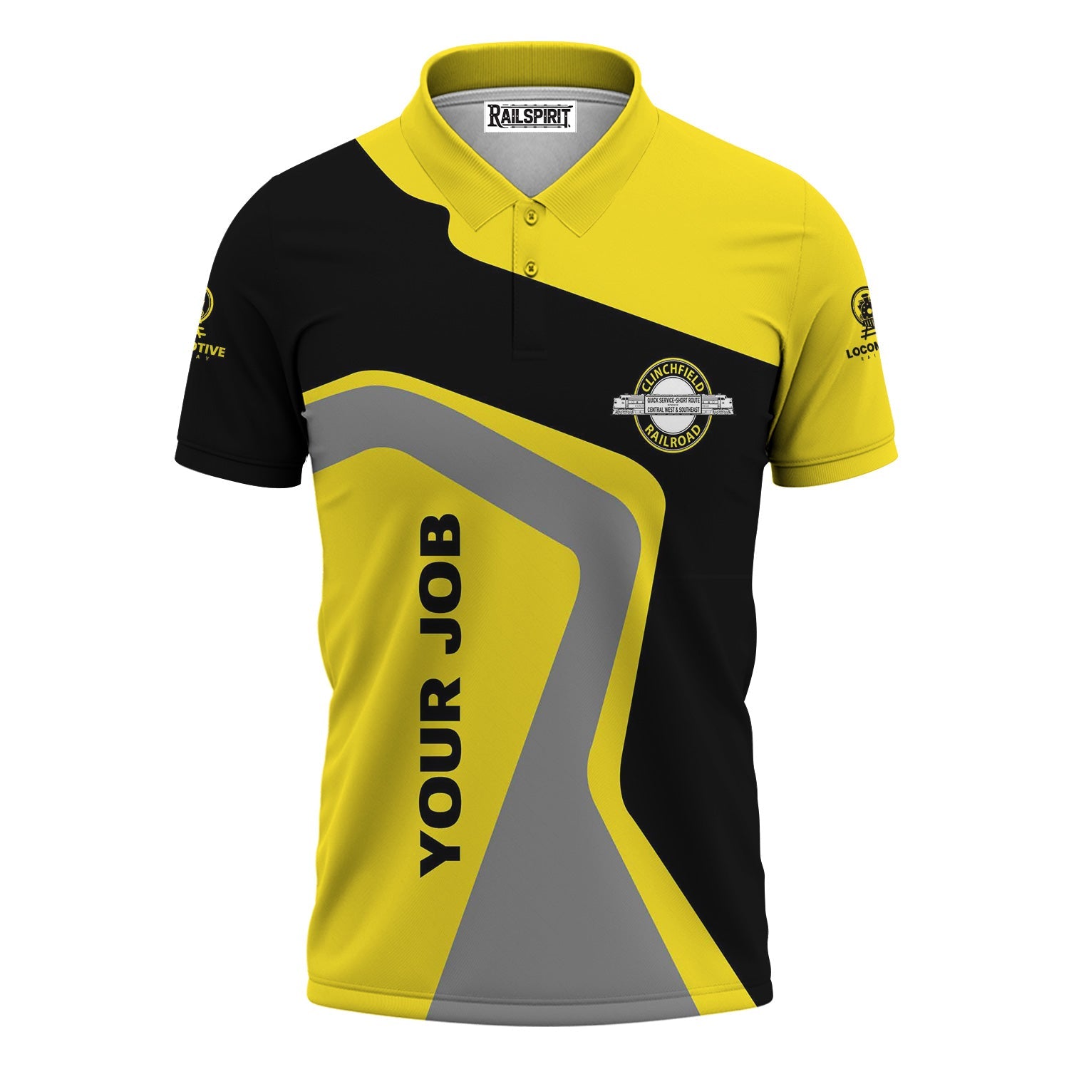 Railspirit Personalized Clinchfield Railroad Polo Shirt Unique Design with Custom Job Position Train Shirt