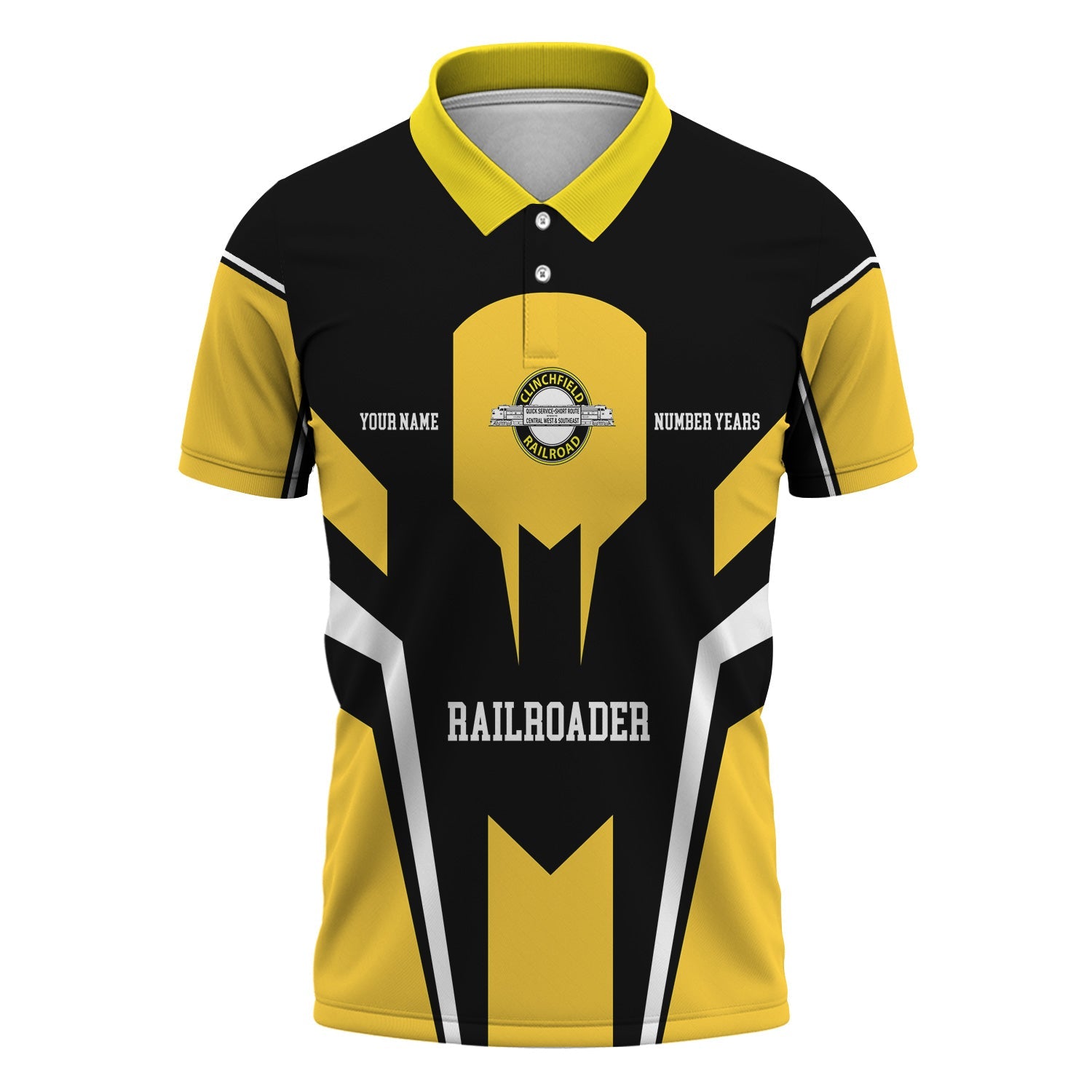 Railspirit Personalized Clinchfield Railroad Polo Shirt Custom Year Railroader Shirt Gift Idea For Train Lover