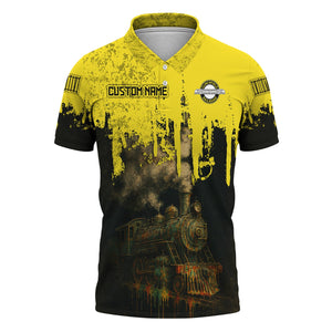 Railspirit Personalized Clinchfield Railroad Polo Shirt Vintage Train Art Style Shirt For Locomotive Fans