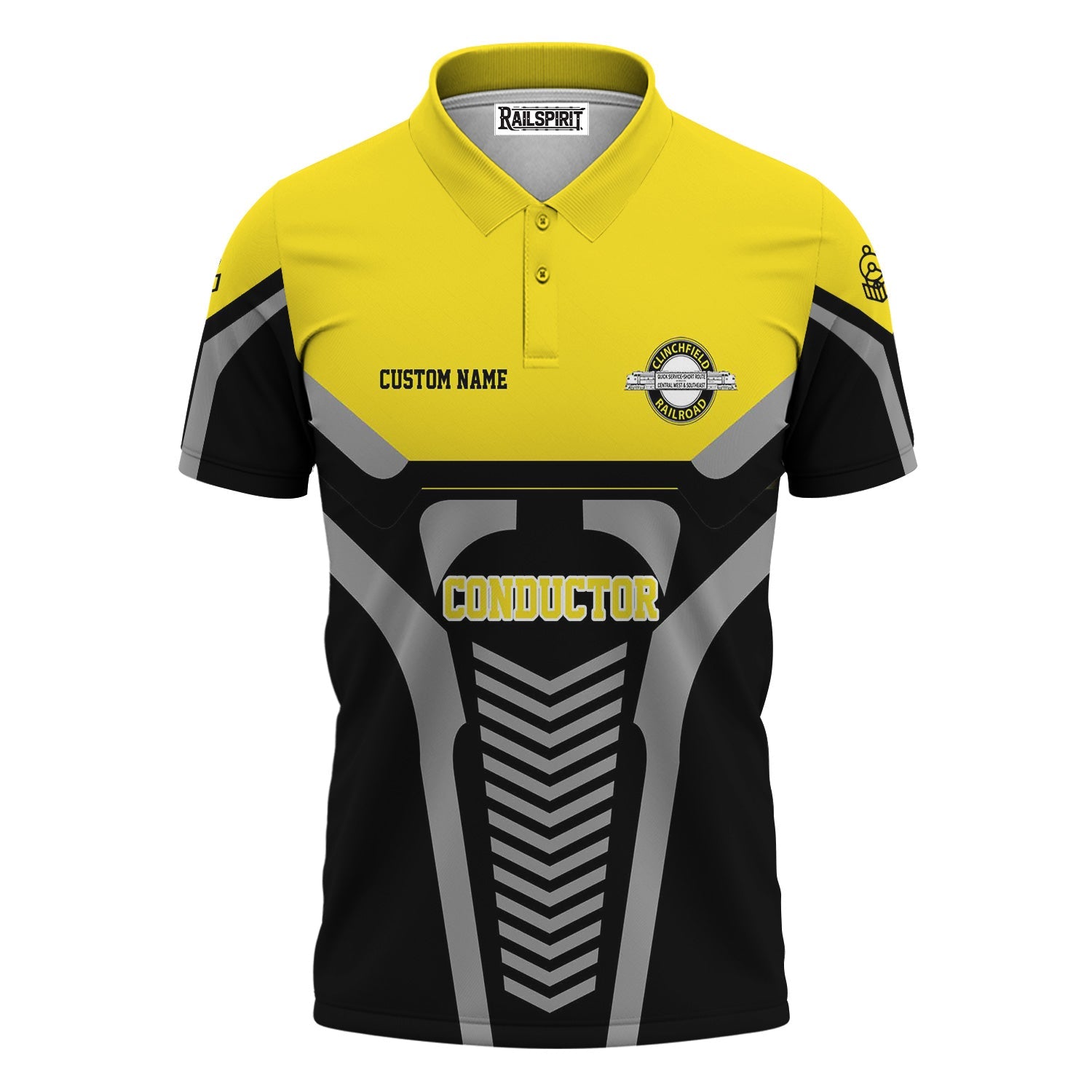 Railspirit Personalized Clinchfield Railroad Polo Shirt Track-Inspired with Custom Job Position  Train Shirt