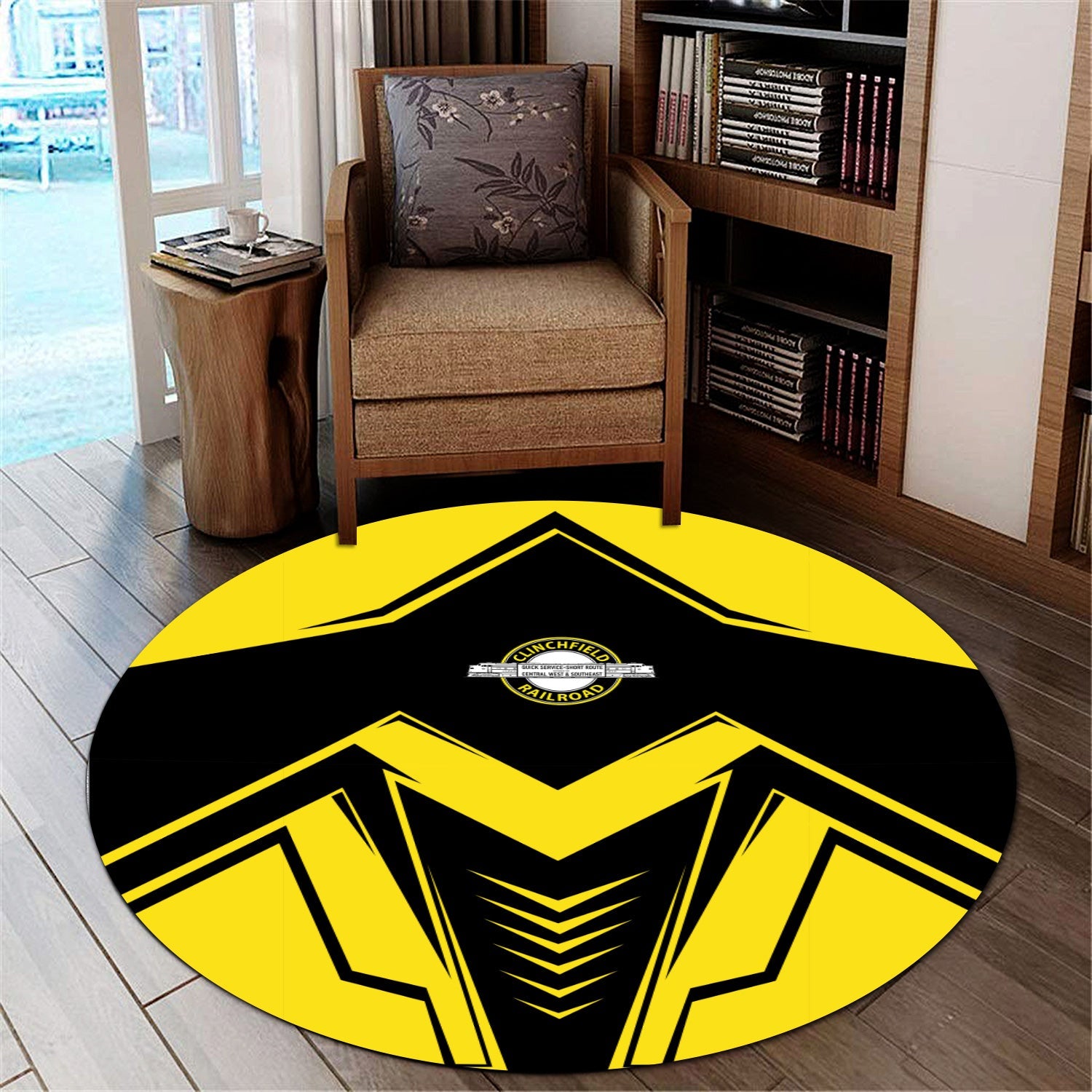 Railspirit Clinchfield Railroad Round Mat Railway Trainspotter Style Mat Gift Idea For Foamers