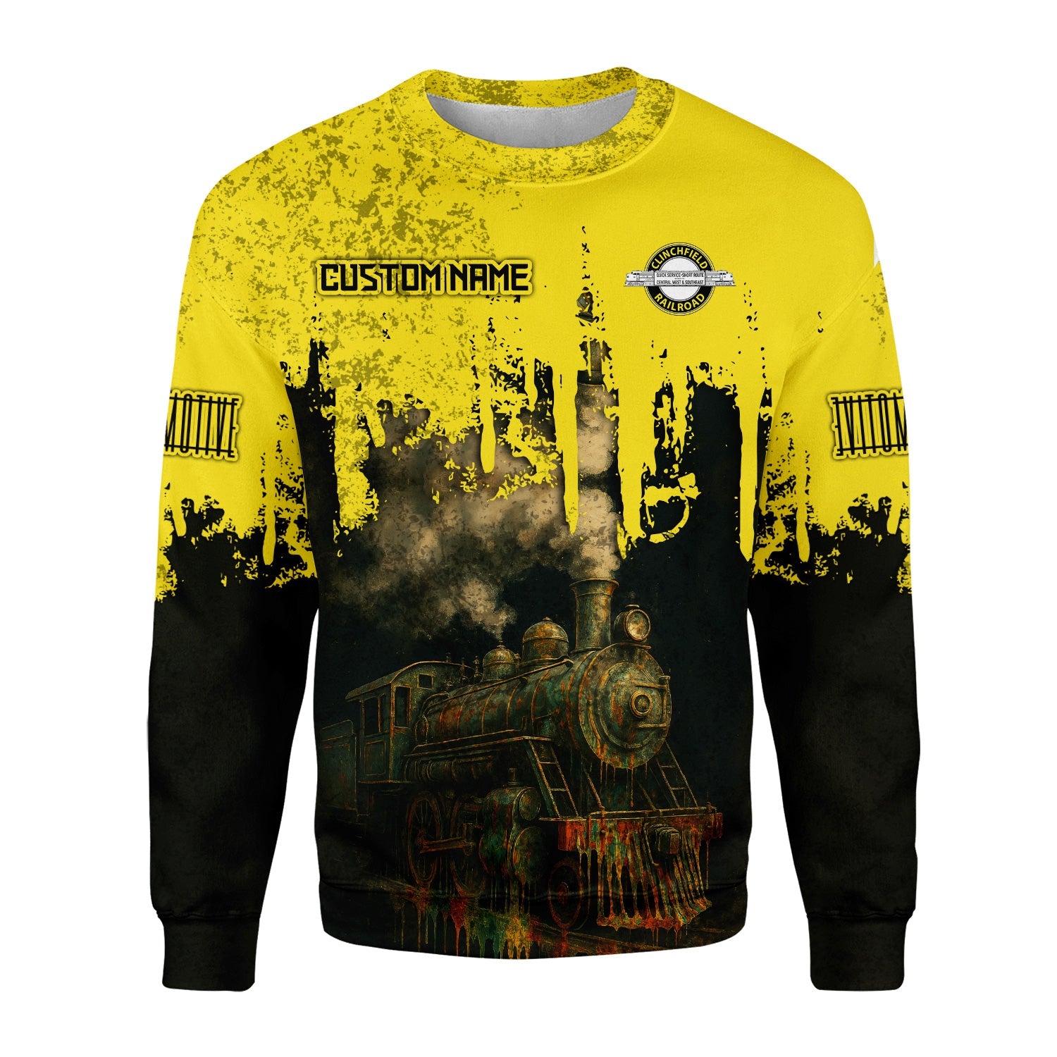 Railspirit Personalized Clinchfield Railroad Sweatshirt Vintage Train Art Style Shirt For Locomotive Fans